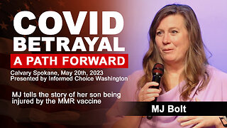 MJ Bolt speaks at the COVID Betrayal event in Spokane