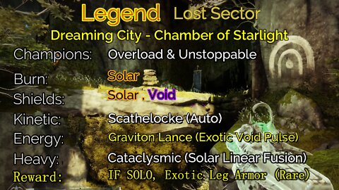 Destiny 2 Legend Lost Sector: Dreaming City - Chamber of Starlight 5-3-22