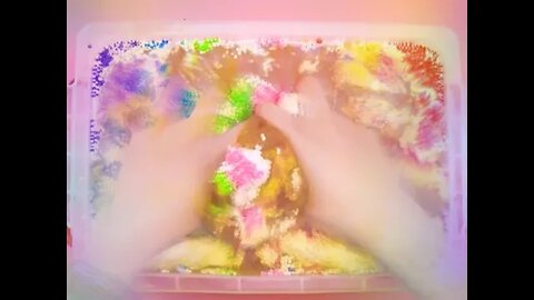 squeezing asmr colored slime satisfying #Shorts