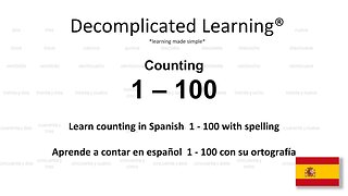 Learn counting 1-100 in Spanish with spelling