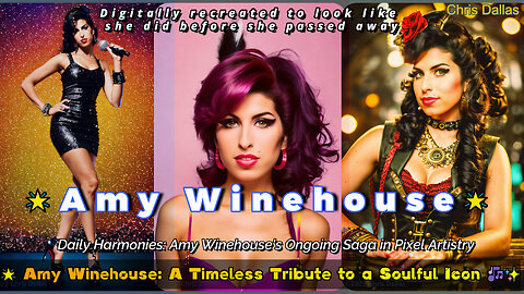 🌟 Amy Winehouse: A Timeless Tribute to a Soulful Icon Digital Recreation 🎶✨
