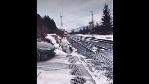 Car gets hit by train