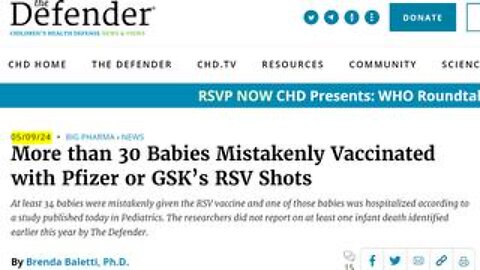 How many dead kids were accidently given a RSV Vax in VAERS?
