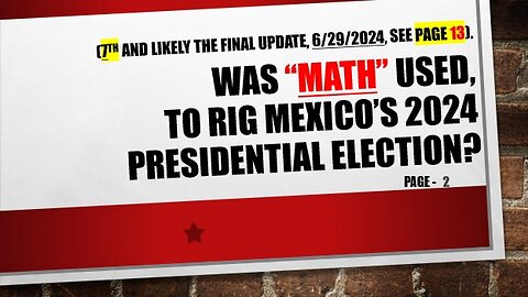 Was Math used to RIG Mexico's 2024 Presidential Election?
