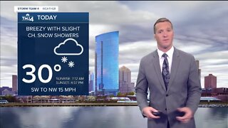 Warmer with chance of flurries Thursday