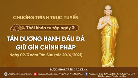 (Ngày 3) Thời khóa tụng kinh tu tập Nhân kỷ niệm ngày vía Thánh Tăng Đại Ca Diếp