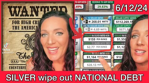 Will SILVER wipe out NATIONAL DEBT? US DEBT CLOCK DECODE. Stellar. END the FED. 6/12/24