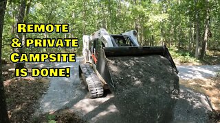 Building a new deep woods gravel road & campsite on a steep ridge (PART 2 of 2)