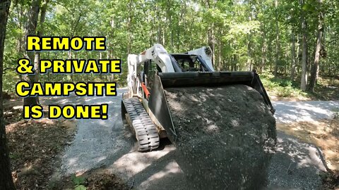 Building a new deep woods gravel road & campsite on a steep ridge (PART 2 of 2)