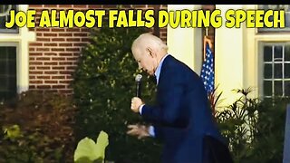 Joe Biden Almost FALLS over Himself tonight during Speech