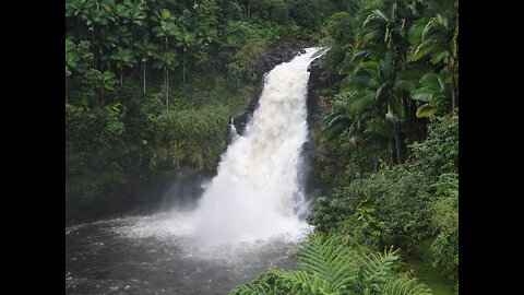 Waterfall Next to our Hotel room near Paukaa, Hawaii GREAT FOR SLEEPING WATERFALL SOUND