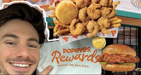 Popeyes Shrimp Tackle Box & Spicy Blackened Chicken Sandwhich Review 🍤 #foodreview #popeyes