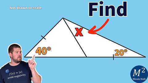 Find the Value of Angle X in this Triangle | Minute Math #geometry