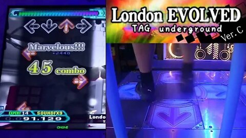London EVOLVED Ver. C - EXPERT (14) - AA#522 (GFC) on Dance Dance Revolution A20 PLUS (AC, US)