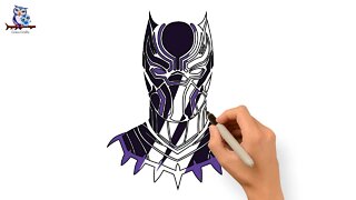 How To Draw Marvel Black Panther - Wakanda Forever Tutorial