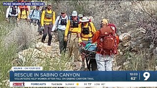 Woman recovering after fall on hike in Sabino Canyon