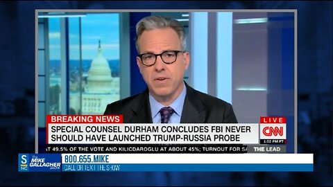 Even CNN’s Jake Tapper admits that the newly released Durham report exonerates Trump