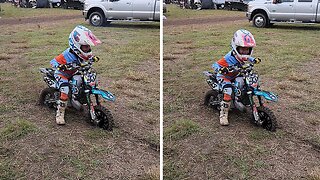 Supercross Racer Kid Shows His Excitement After A Big Podium Finish