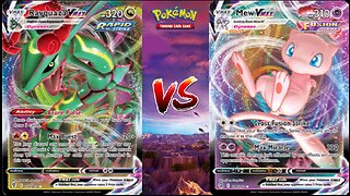 Pokemon TCG Online Rayquaza VMAX Flaaffy VS Fusion Strike Mew VMAX Genesect V