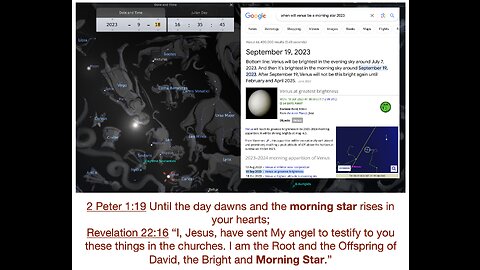 VENUS MORNING STAR SEPTEMBER 18-25, 2023!!! ISAIAH 14 AND REVELATION 22 COLLIDE!!!