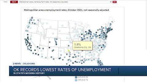 OK records lowest rates of unemployment