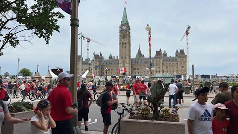 Canada day 2022 Ottawa Canada, Parliament hill live look at what is going on here on the hill.