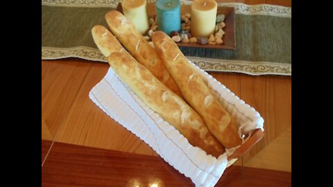 No-Knead American Baguettes... (Easy... No Mixer... No Yeast Proofing)