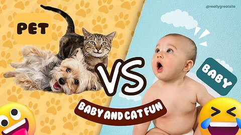 Adorable Baby and Cat Playing Together - Heartwarming Moments