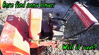 Barn find Homelite Jacobsen snow blower. Will it run? # snow blower #barn find #will it start