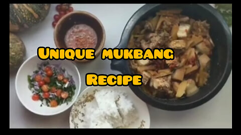 Mukbang cooking unique pork boiled with tomato || naga tribal style northeast India