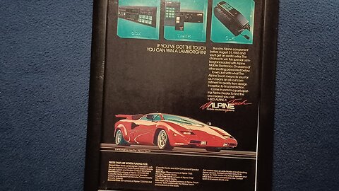 CURIOS for the CURIOUS 116: ALPINE "...YOU CAN WIN A LAMBORGHINI" contest, Playboy Magazine Ad, 1985
