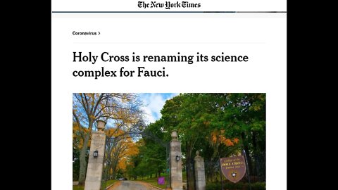 Jesuit Holy Cross to rename science complex after the Jesuits favorite Inquisitor--Dr. Tony Fauci !