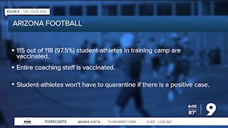 Arizona Football at 97.5% vaccination rate