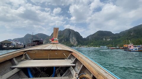 On a boat off phi phi island