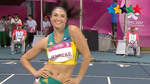 Michelle Jenneke brings her warm up dance back- 29th Summer Universiade 2017, Taipei, Chinese Taipei