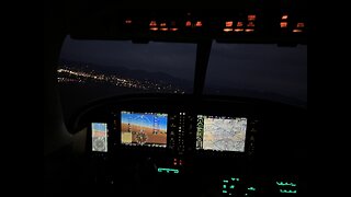 Night landing approach at Ramona Airport