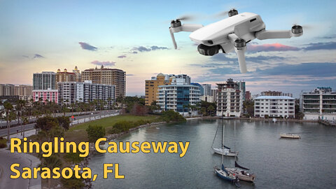 Sarasota Ringling Causeway - drone video
