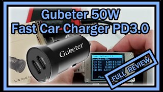 Gubeter 50W USB Fast Car Charger Adapter YFTC01B-2C PD 3.0 Port Cigarette Lighter FULL REVIEW