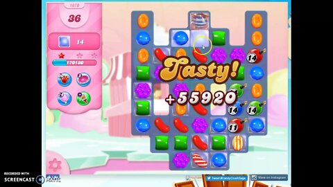 Candy Crush Level 1070 Audio Talkthrough, 2 Stars 0 Boosters