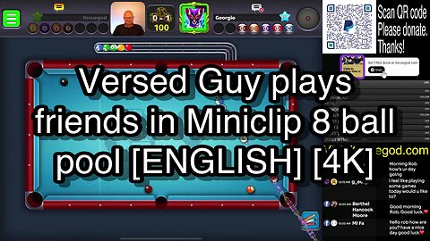 Versed Guy plays friends in Miniclip 8 ball pool [ENGLISH] [4K] 🎱🎱🎱 8 Ball Pool 🎱🎱🎱