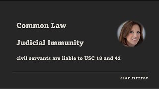 Common Law Judicial Immunity - Part 15