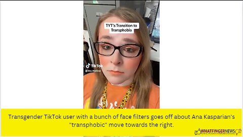 Transgender TikTok user with a bunch of face filters goes off about Ana Kasparian's