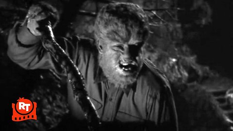 Frankenstein Meets the Wolfman (1943) - The Wolf Man vs. Angry Villagers Scene