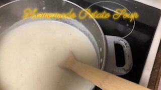 Homemade Potato Soup and Grands Biscuits