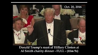 ✝️ Oct 20 2016 - 💰 Al Smith Charity Dinner. D. J. Trump roasts Hillary. She Laughs 💰 ? #Haiti