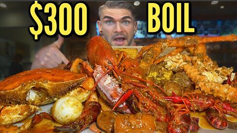 $300 MASSIVE SEAFOOD BOIL | Lobster, King Crab, Crawfish, Shrimp | DELICIOUS CAJUN SEAFOOD