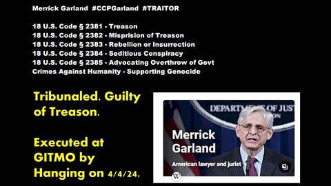 Merrick Garland Executed After Shanking Guard