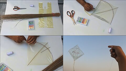 Momo plastic Bag kite making And Flying at home