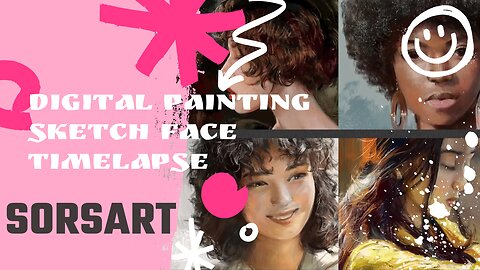 Face Sketch Timelapse in Digital Painting