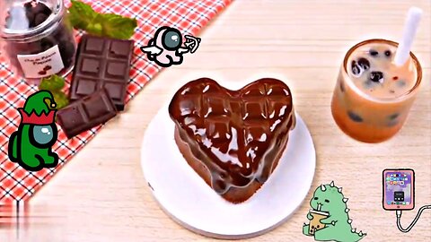 Mini heart chocolate cake 💜